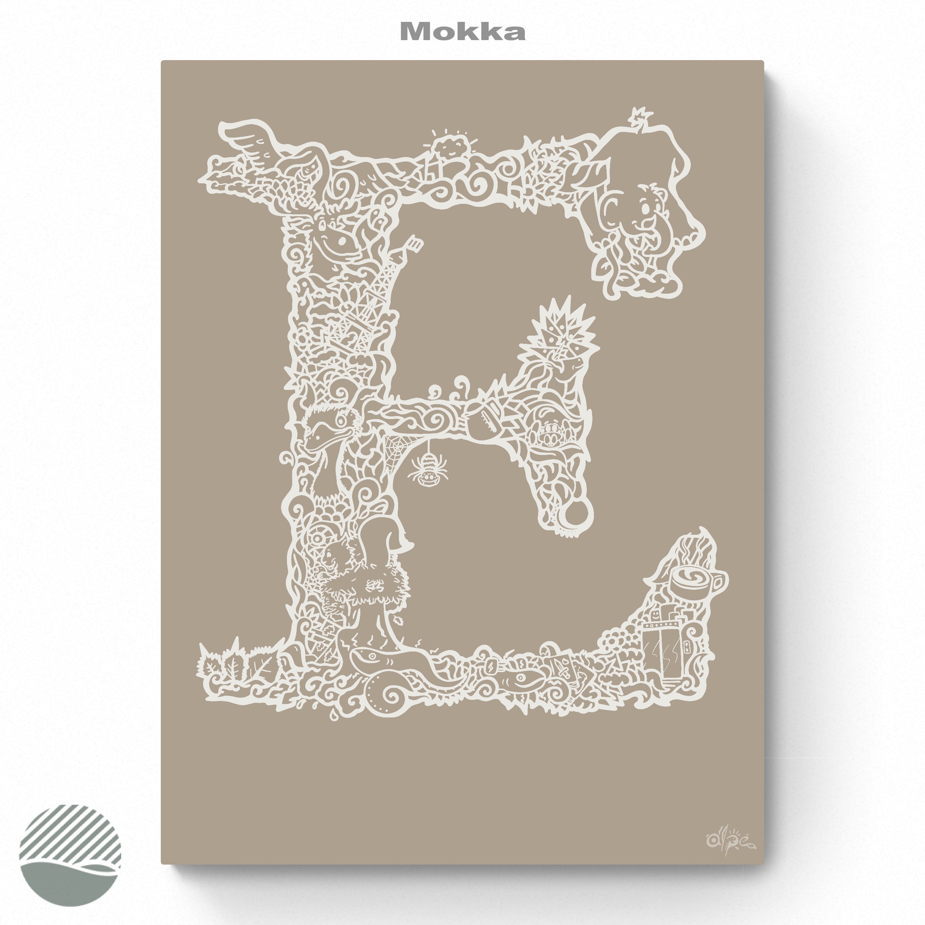 E - Danish Edition by Alpe. Art print from NOKUKO