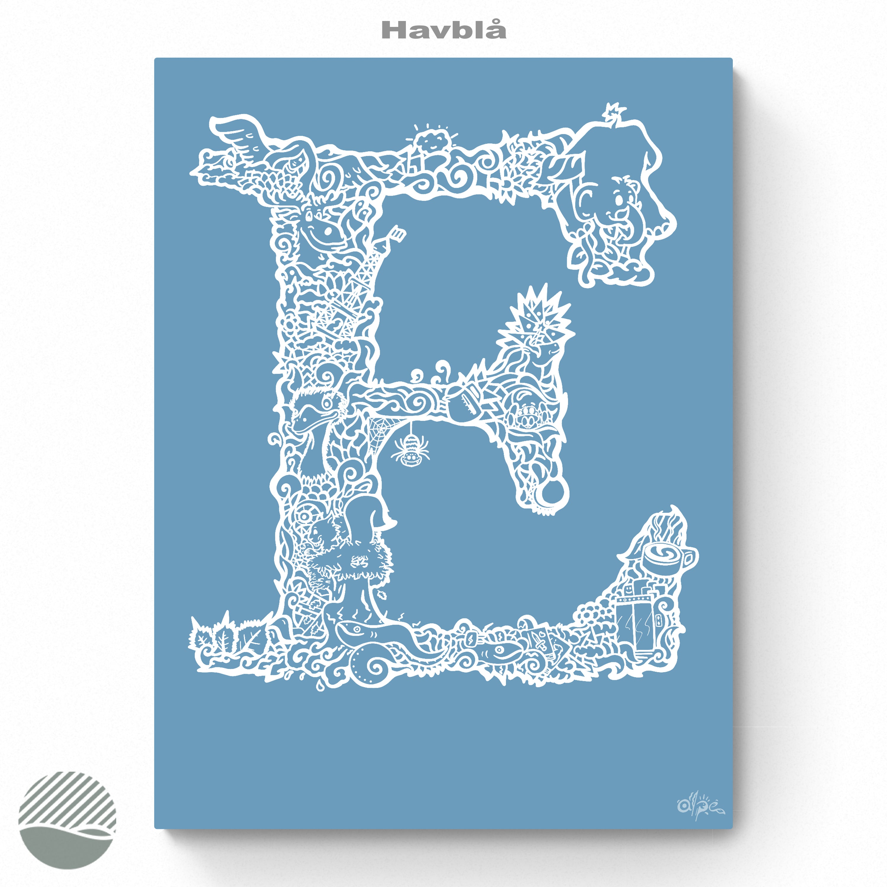 E - Danish Edition by Alpe. Art print from NOKUKO