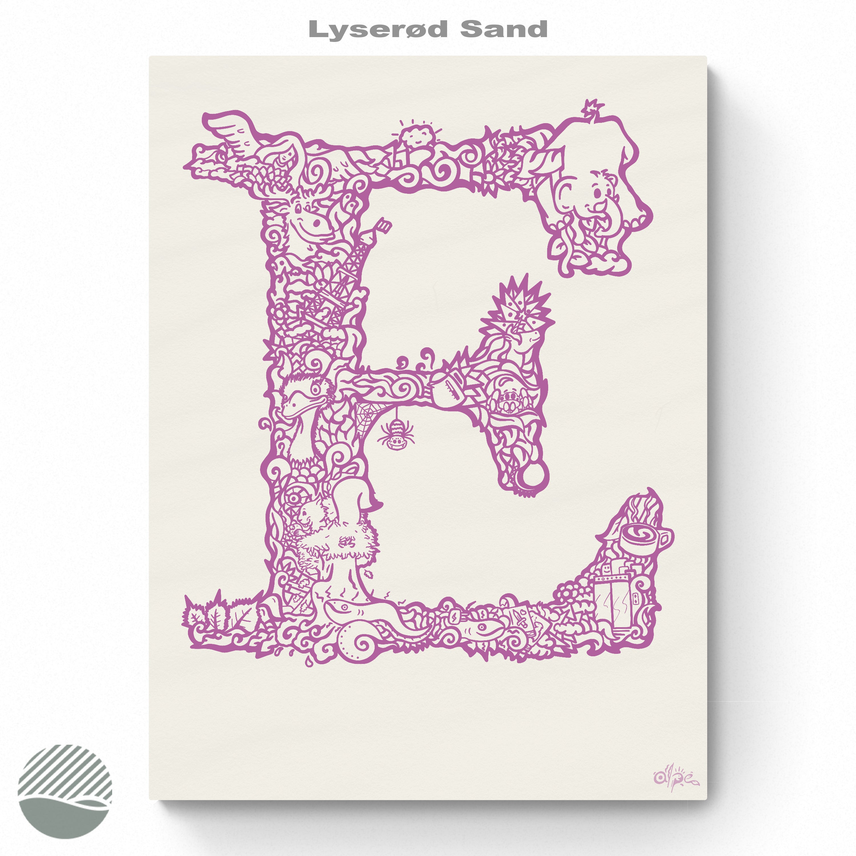 E - Danish Edition by Alpe. Art print from NOKUKO