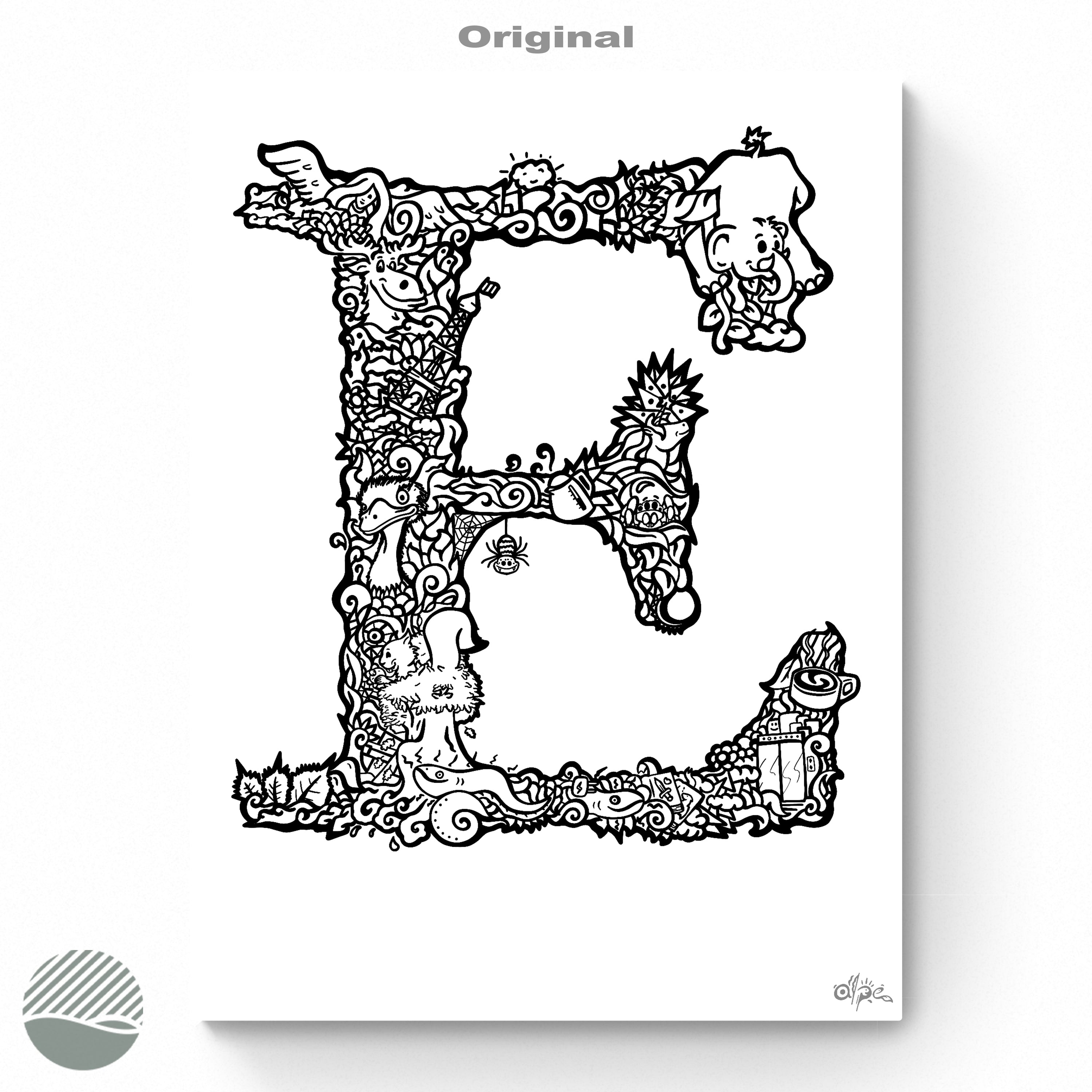 E - Danish Edition by Alpe. Art print from NOKUKO