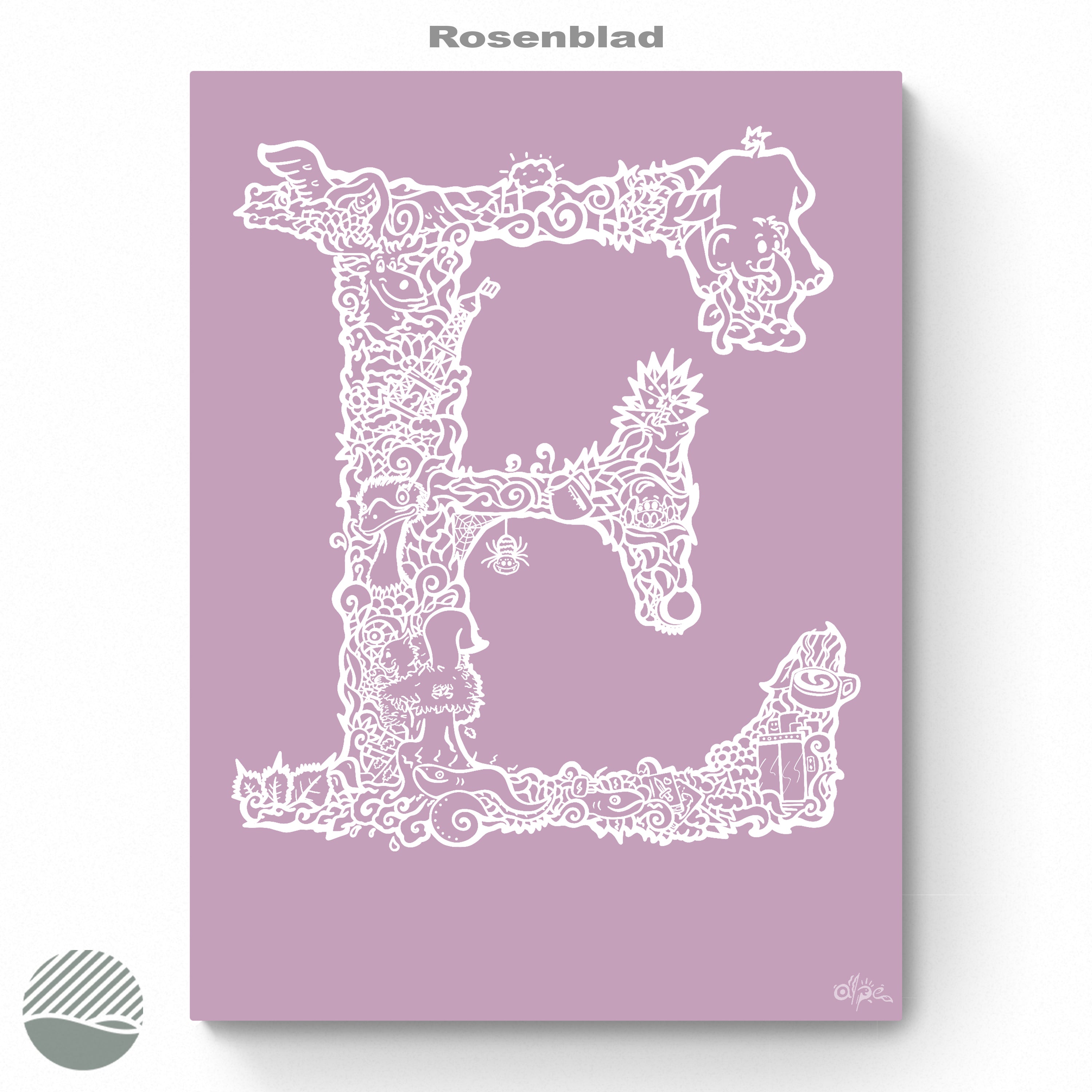 E - Danish Edition by Alpe. Art print from NOKUKO