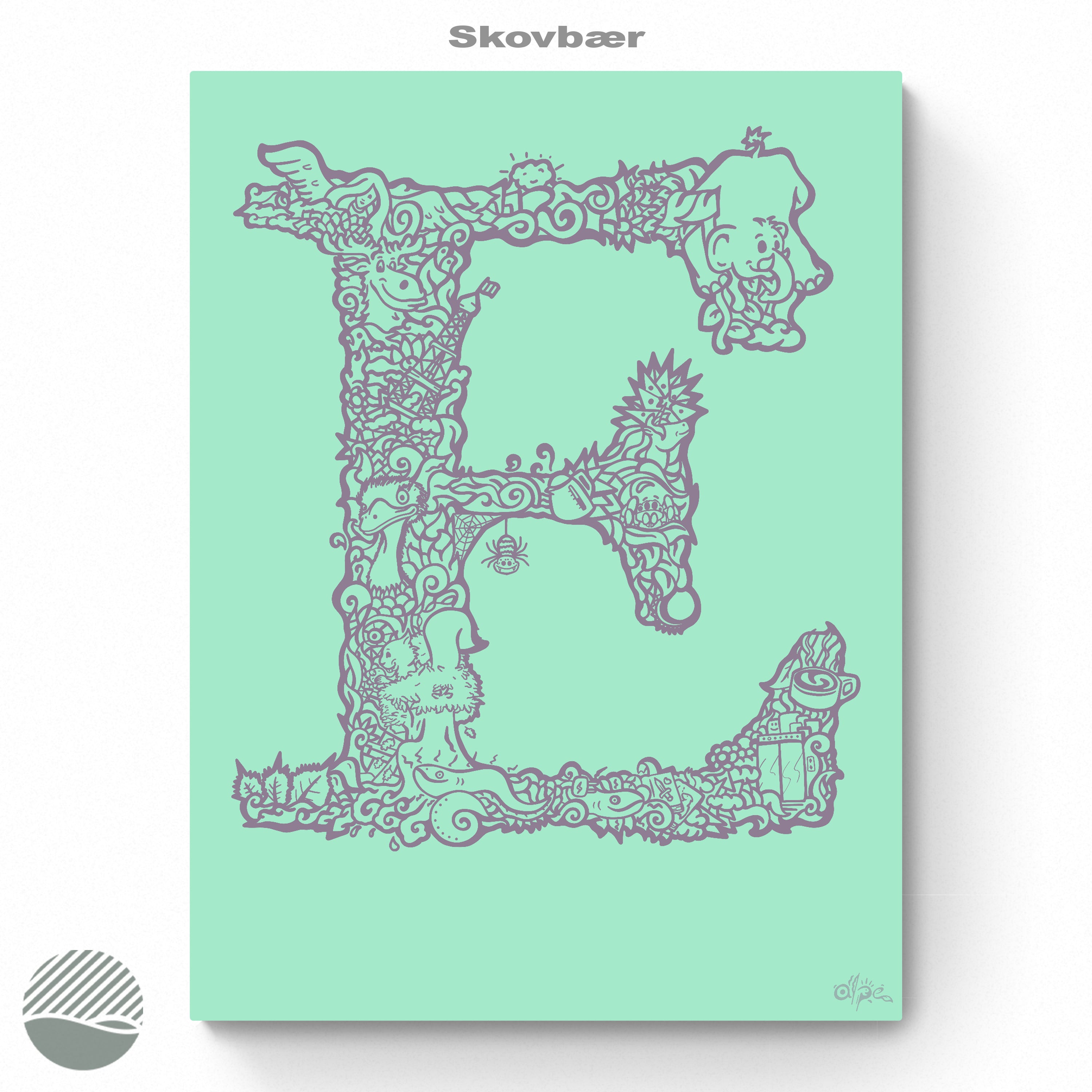 E - Danish Edition by Alpe. Art print from NOKUKO
