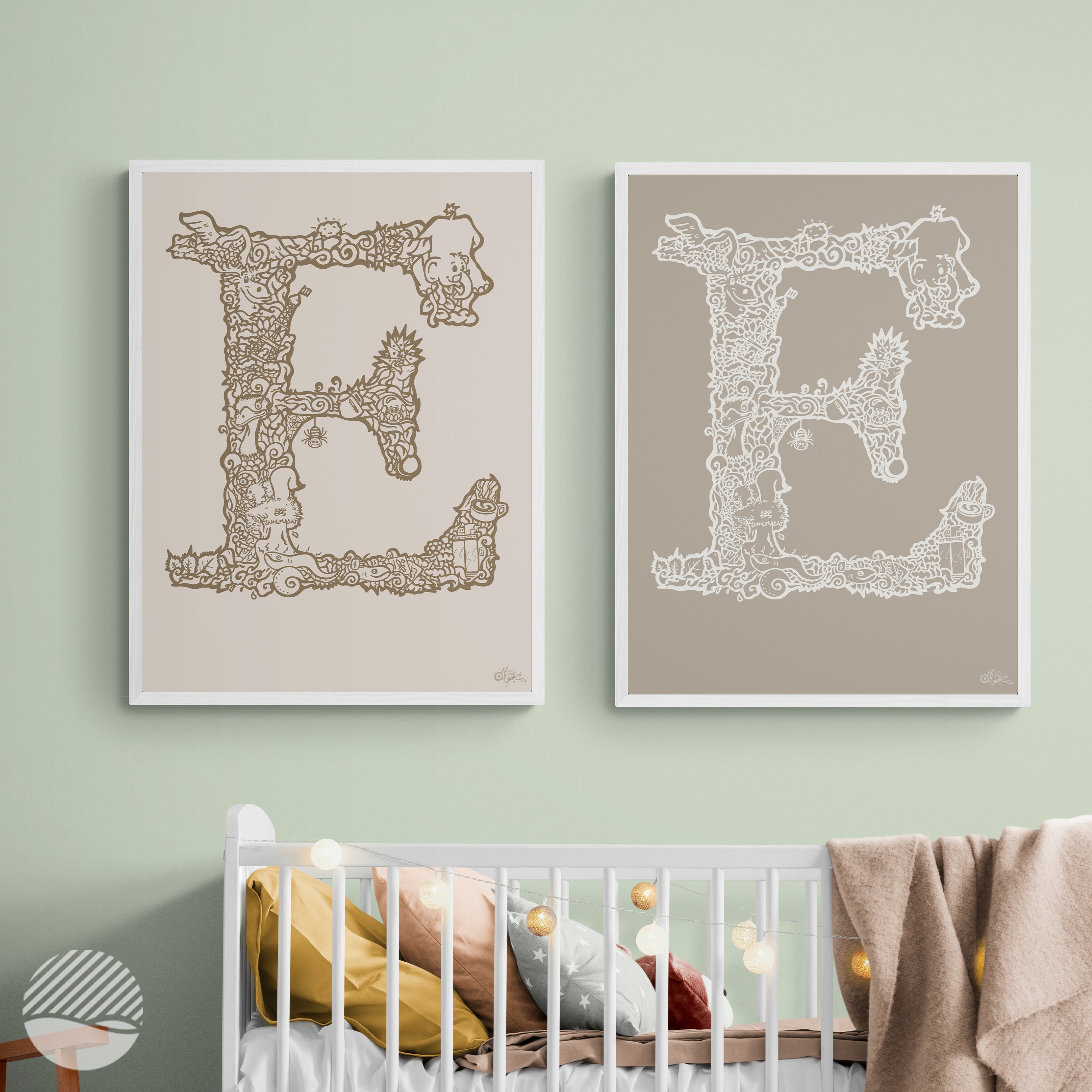 E - Danish Edition by Alpe displayed in a children's room setting