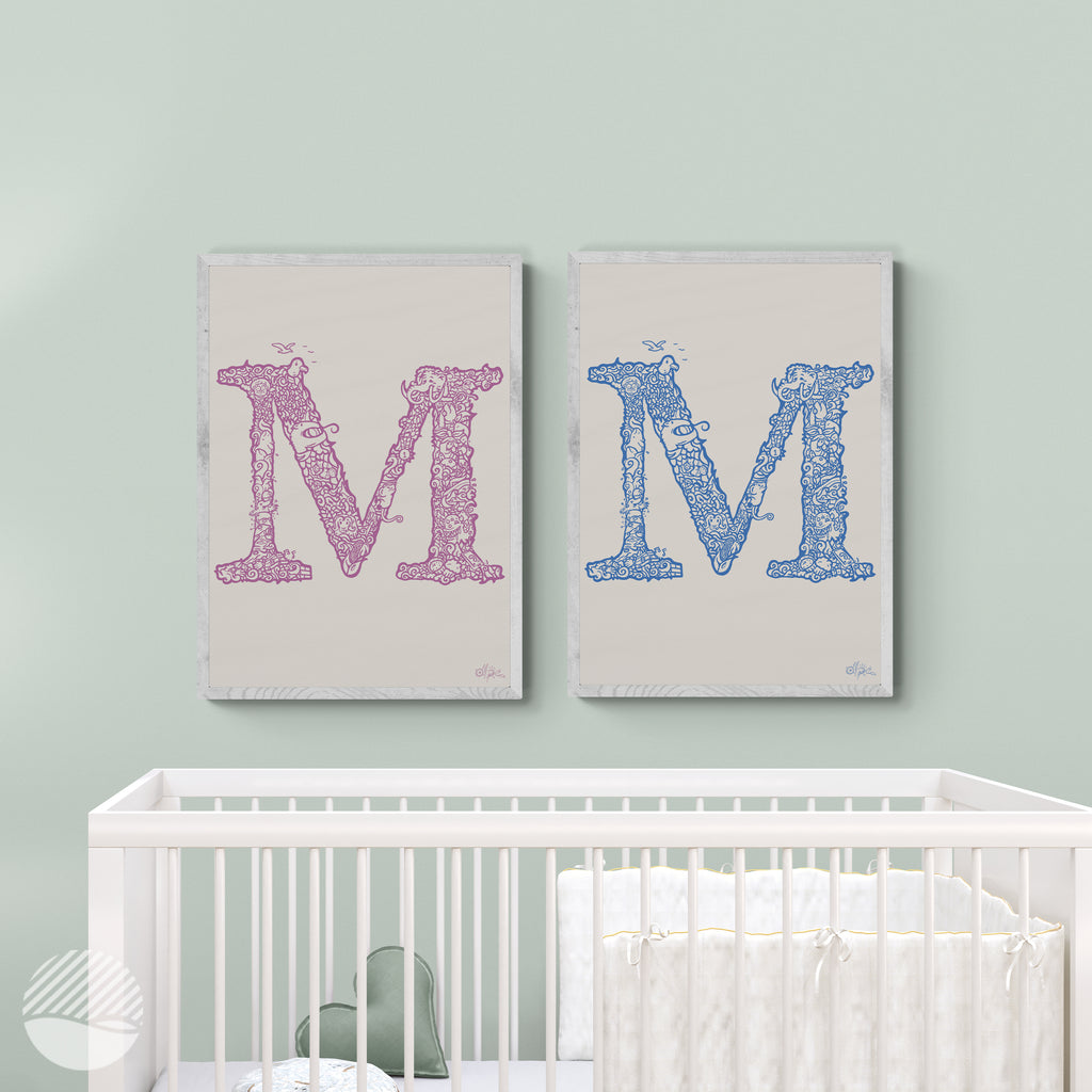 M - Danish Edition by Alpe displayed in a children's room setting