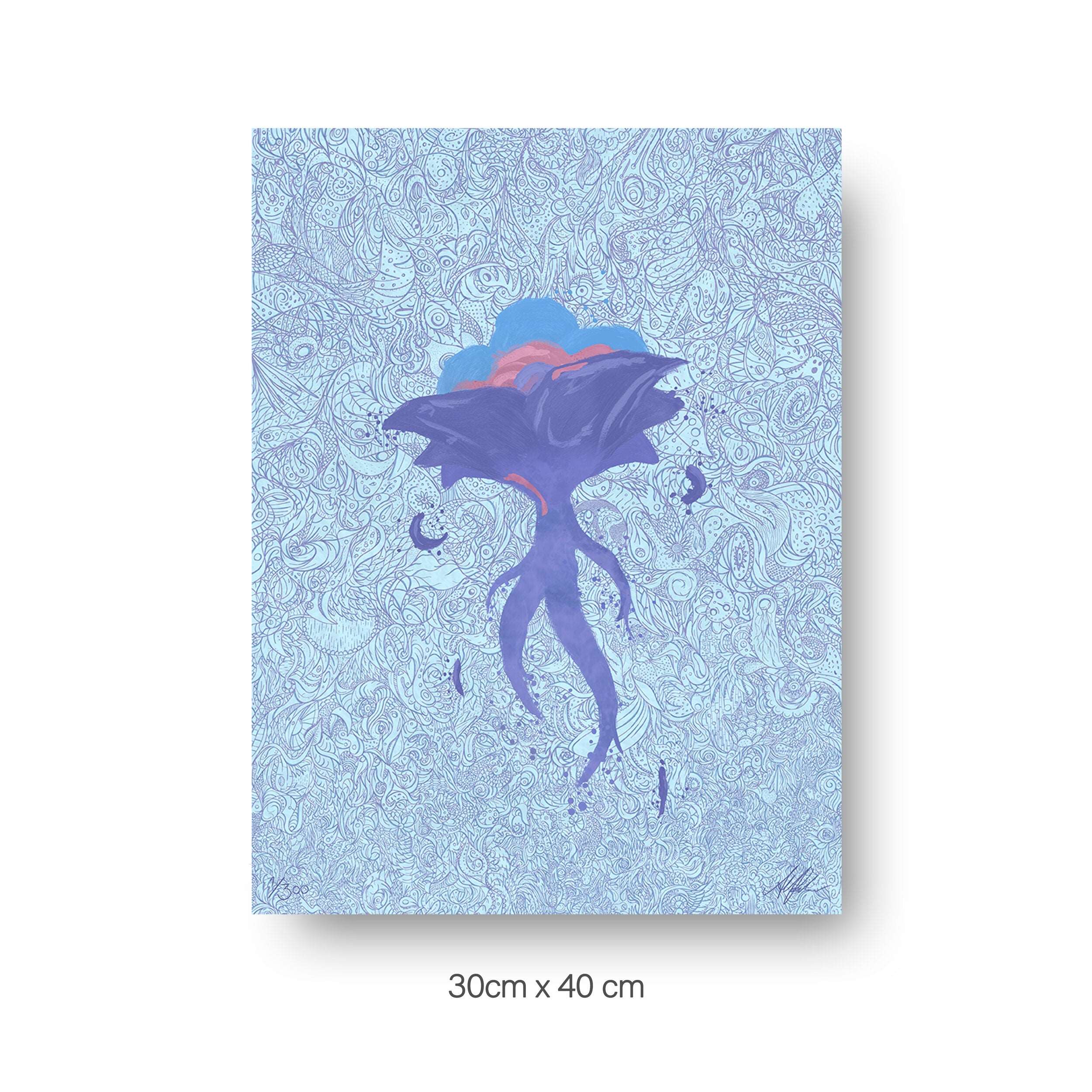 NOKUKO - art - Alan Pedersen - ALANTHEROCK - Limited edition - Grow - listen to you  - Vulnerable Sky - 30cmx40cm print