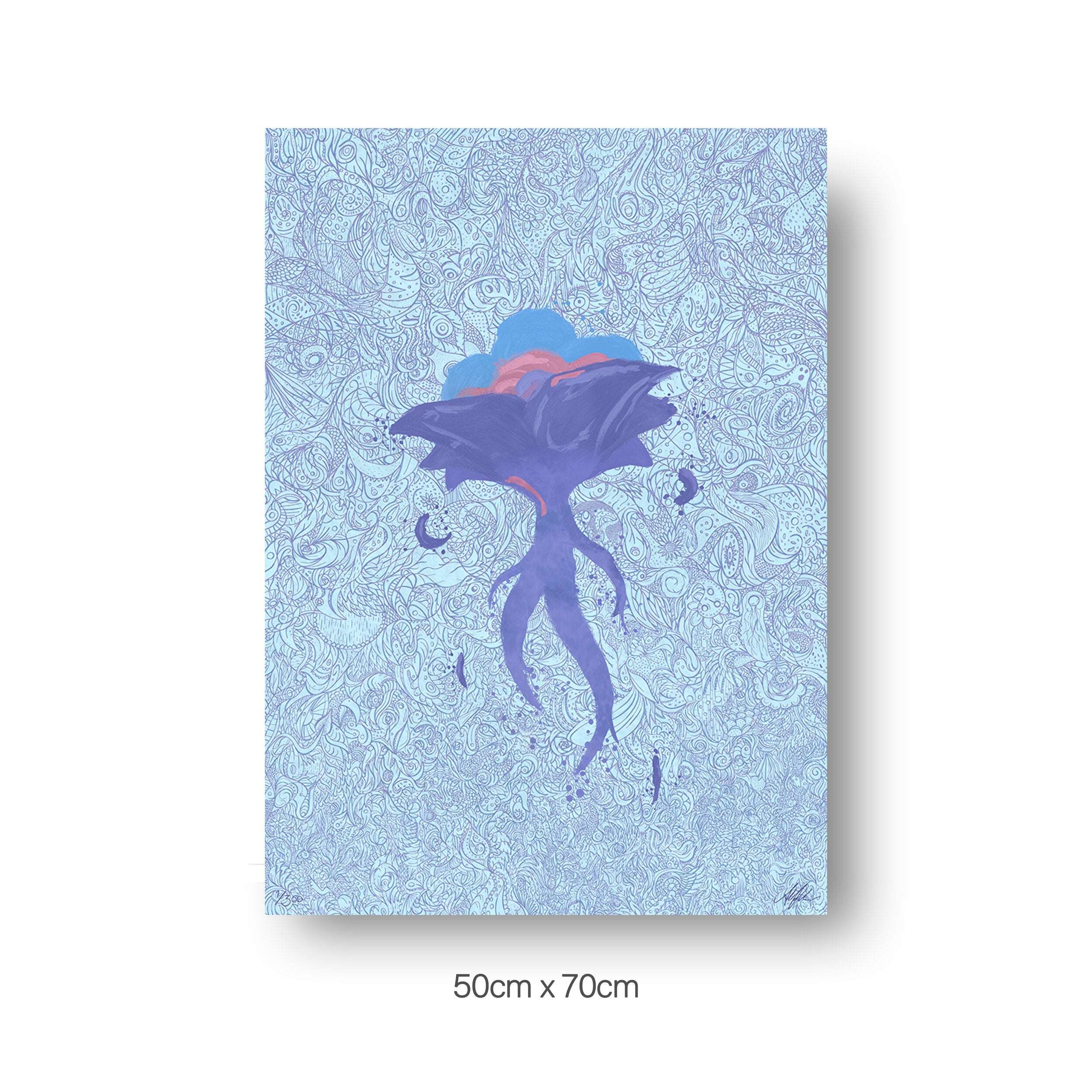 NOKUKO - art - Alan Pedersen - ALANTHEROCK - Limited edition - Grow - listen to you  - Vulnerable Sky - 50cmx70cm print